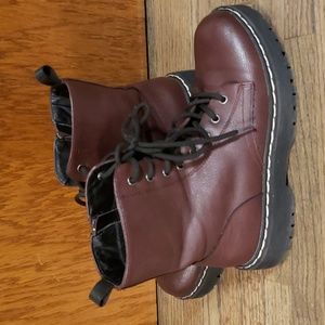 Sincerely Jules Burgundy Combat Boots size 8.5